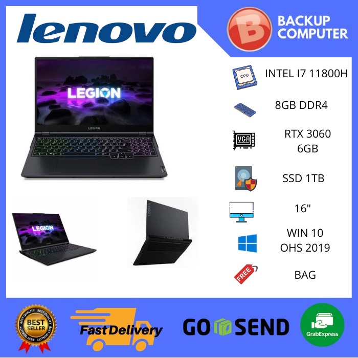 LENOVO LEGION 5 PRO 16 I7 11800H 16GB 1TBSSD RTX3060 6GB W10+OHS 16.0WQXGA 165HZ BLIT 3YR+ADP TGP130