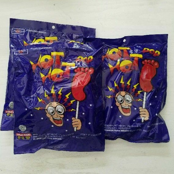 PERMEN JADUL HOT HOT POP 1 PACK ISI 25 PCS / PERMEN KAKI SNACK PERMEN HOTHOT