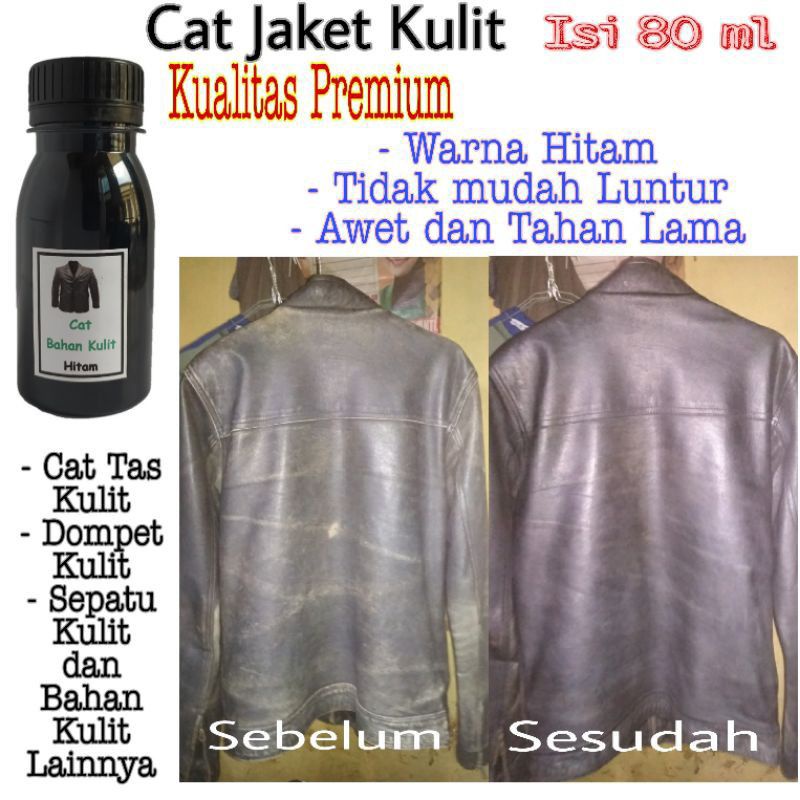 Cat Jaket Kulit / Pewarna untuk Bahan Kulit / Cat Sepatu Kulit  dan Bahan Kulit Lainnya / HITAM