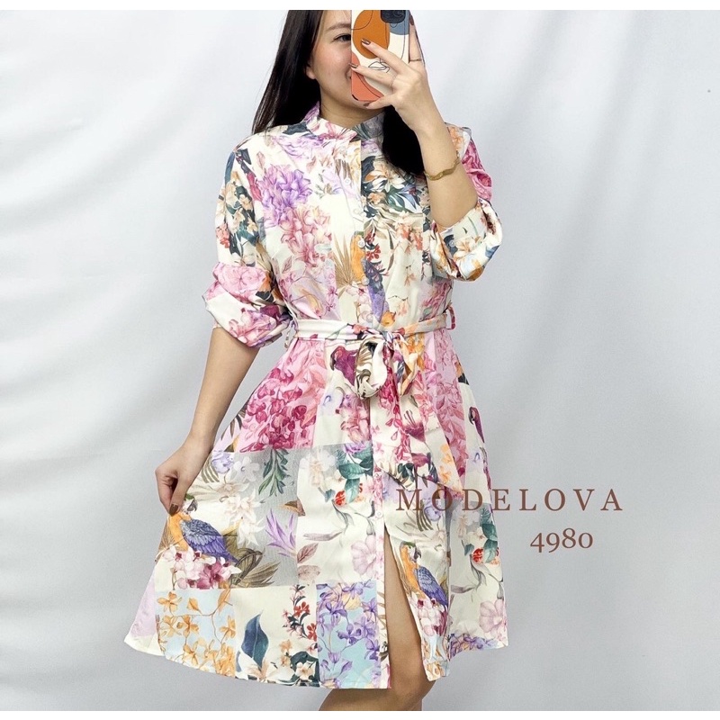 MDLV 4980 FLOYD TUNIK DRESS KOREA TERBARU DRESS CANTIK DRESS WANITA DRESS FLOWER FASHION IMPORT