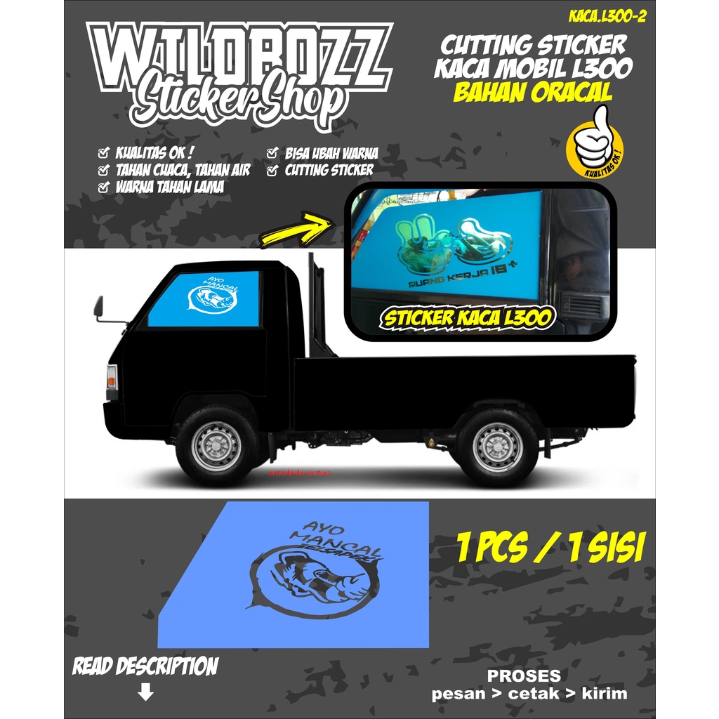 sticker kaca mobil l300 (kaca.l300-2) wildbozz sticker