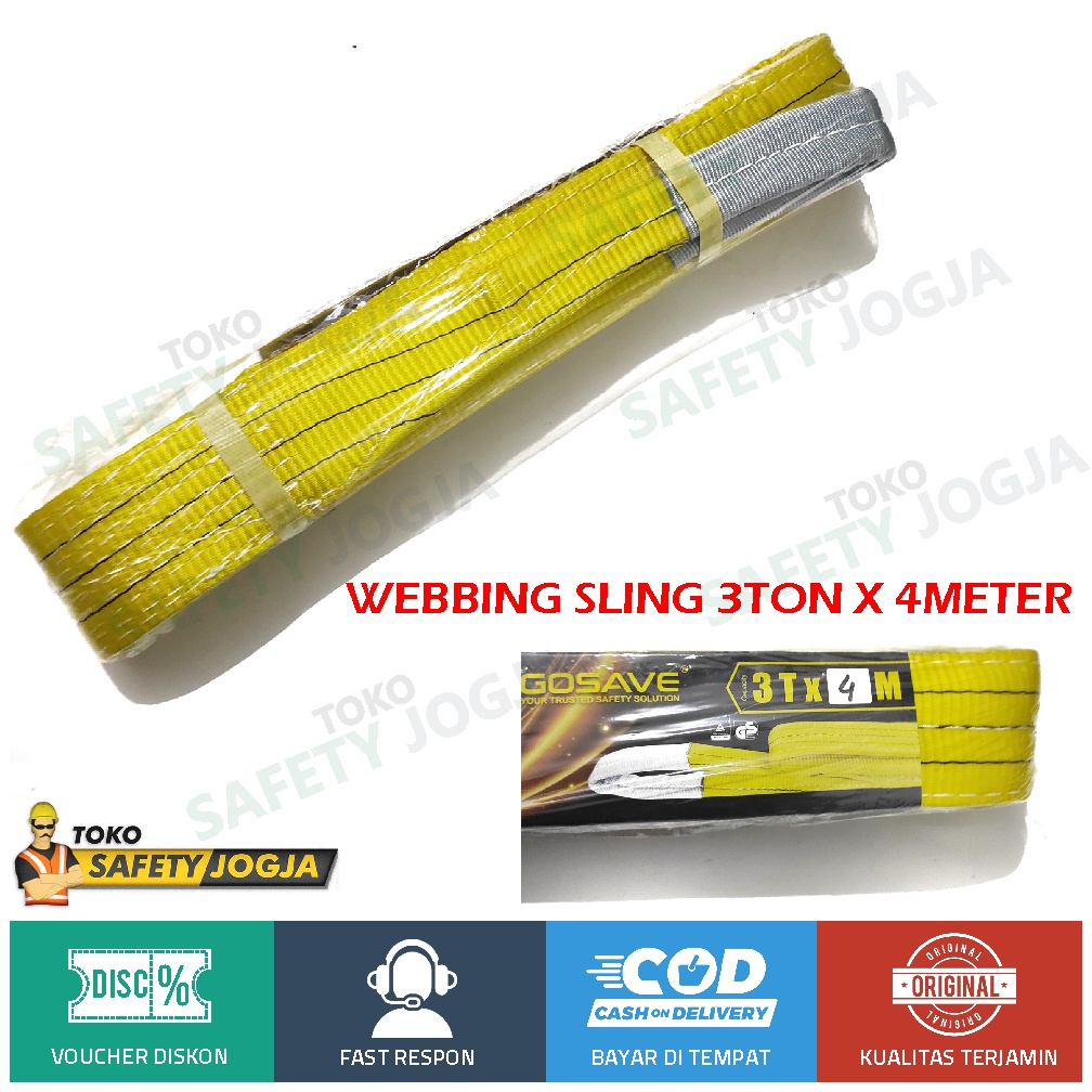 Webbing BELT SLING 3 Ton x 4 Meter Tali Pengangkat Barang GOSAVE