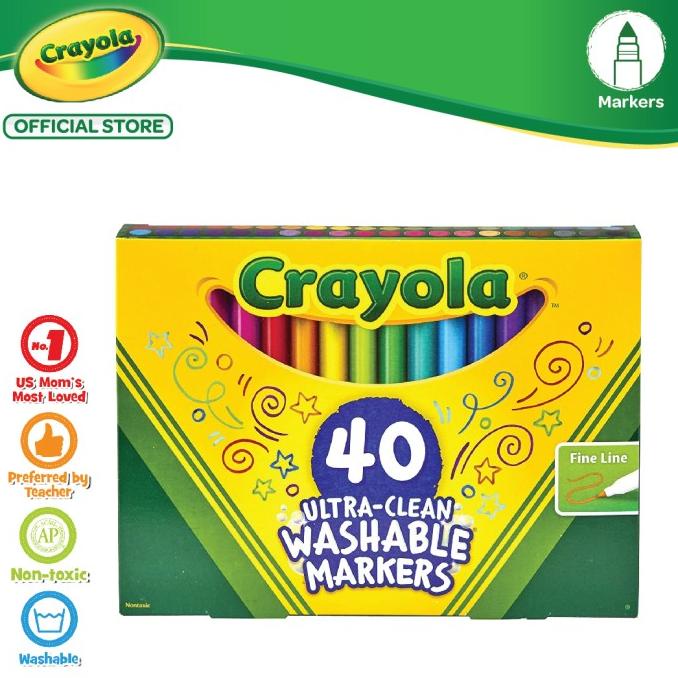 

Crayola Ultra-Clean Washable Fine Line Marker - 40 Color ---READY---