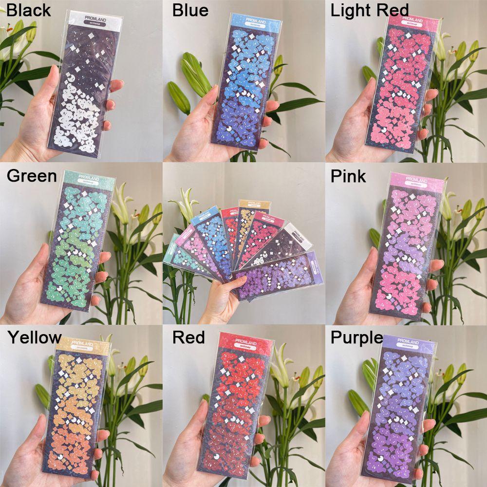 R-flower Stiker DIY Kartu Idola Korea Colorful Album Jurnal Laser Sticker