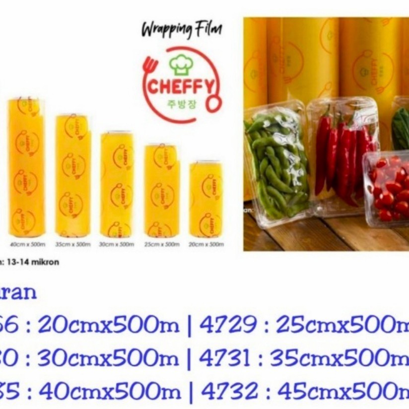 Cheffy Wrapping Film 25cm x 500m Plastik Wrap Makanan 500 Meter