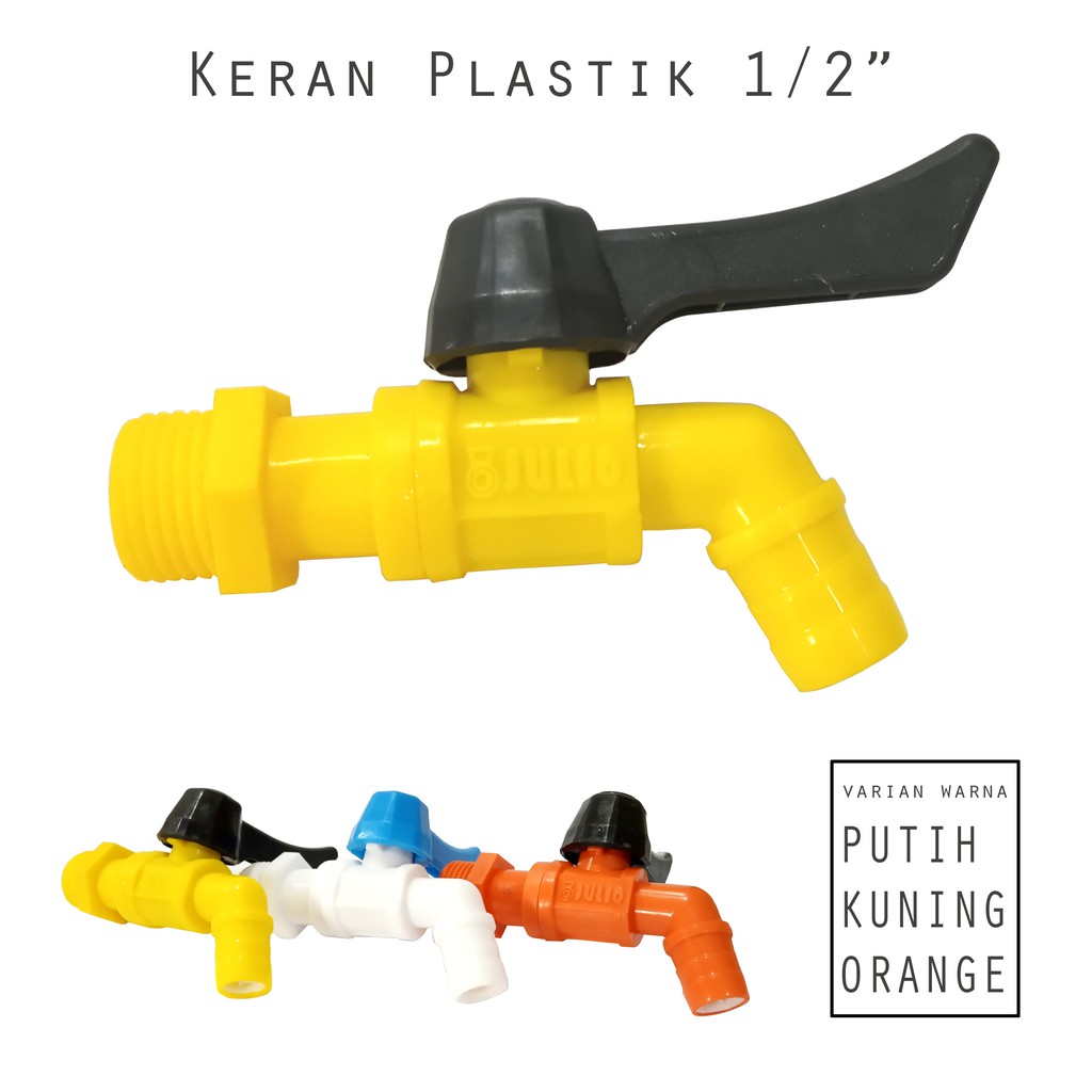 Kran Plastik Julio Keran Air 1/2&quot; Plastik PVC Tahan Lama Tidak Mudah Pecah