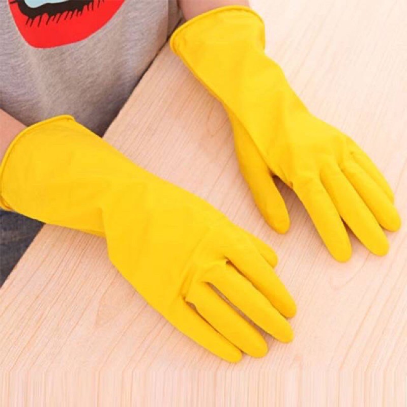 1pcs | ORI SARUNG TANGAN KARET CUCI PIRING LATEX DOTTED SIZE L RUBBER GLOVE 32cm KEBUN TAMAN LARGE PANJANG