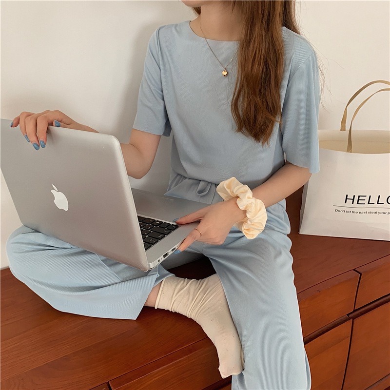 BAJU TIDUR WANITA PIYAMA WANITA PIYAMA PANJANG WANITA BAJU TIDUR PANJANG WANITA BAJU TIDUR PIYAMA PIYAMA LENGAN PENDEK BAJU TIDUR WANITA POLOS THARA LONG SET-2