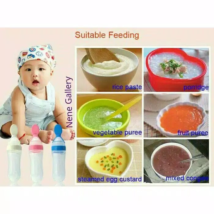 Botol Sendok Makan MPASI Bayi Silicone  90 ml