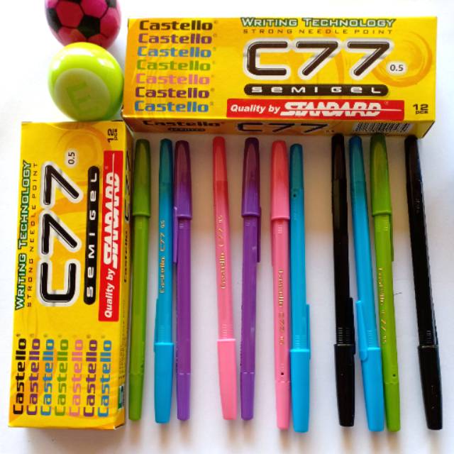 

Pena Standar C77 Semigel (castelo) / pena warna warni