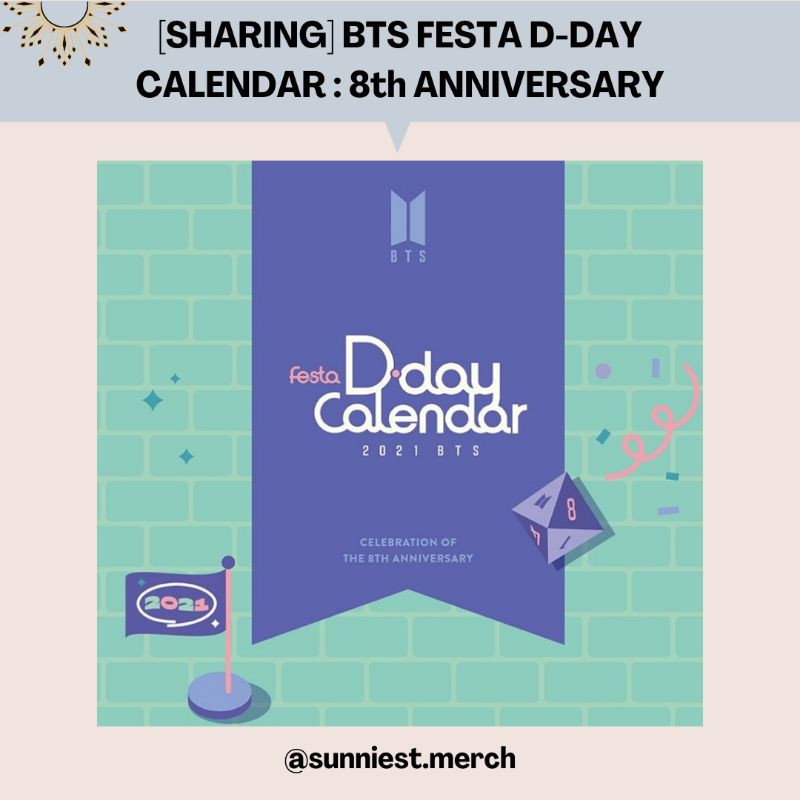 [SHARING] BTS FESTA D-DAY CALENDAR : Celebration of The 8th Anniversary
