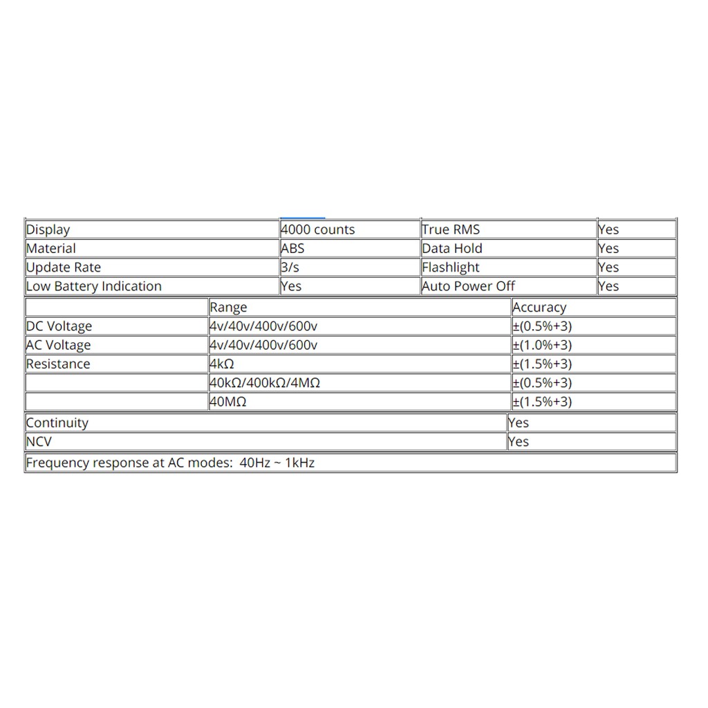 Zoyi ZT-KP2 Smart Auto Multitester Avometer Digital Buzer AC/DC HZ