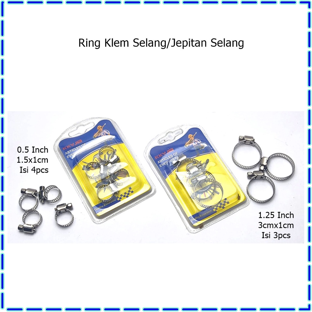 Ring Klem Selang/Cicin Klem Selang/Jepitan Selang 0.5 Inch/1.25 Inch