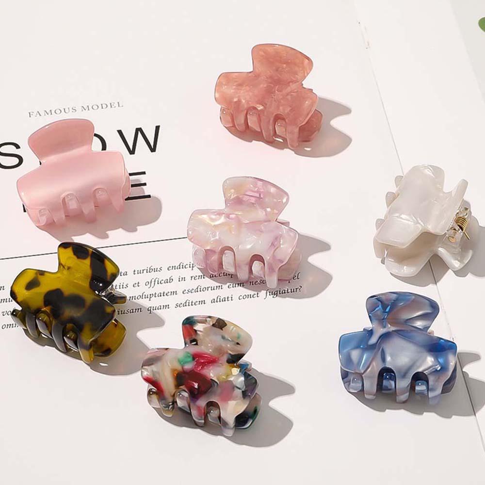 Agustina Hair Claw Korea Gadis Wanita Bertekstur Marmer Jepit Rambut Asetat