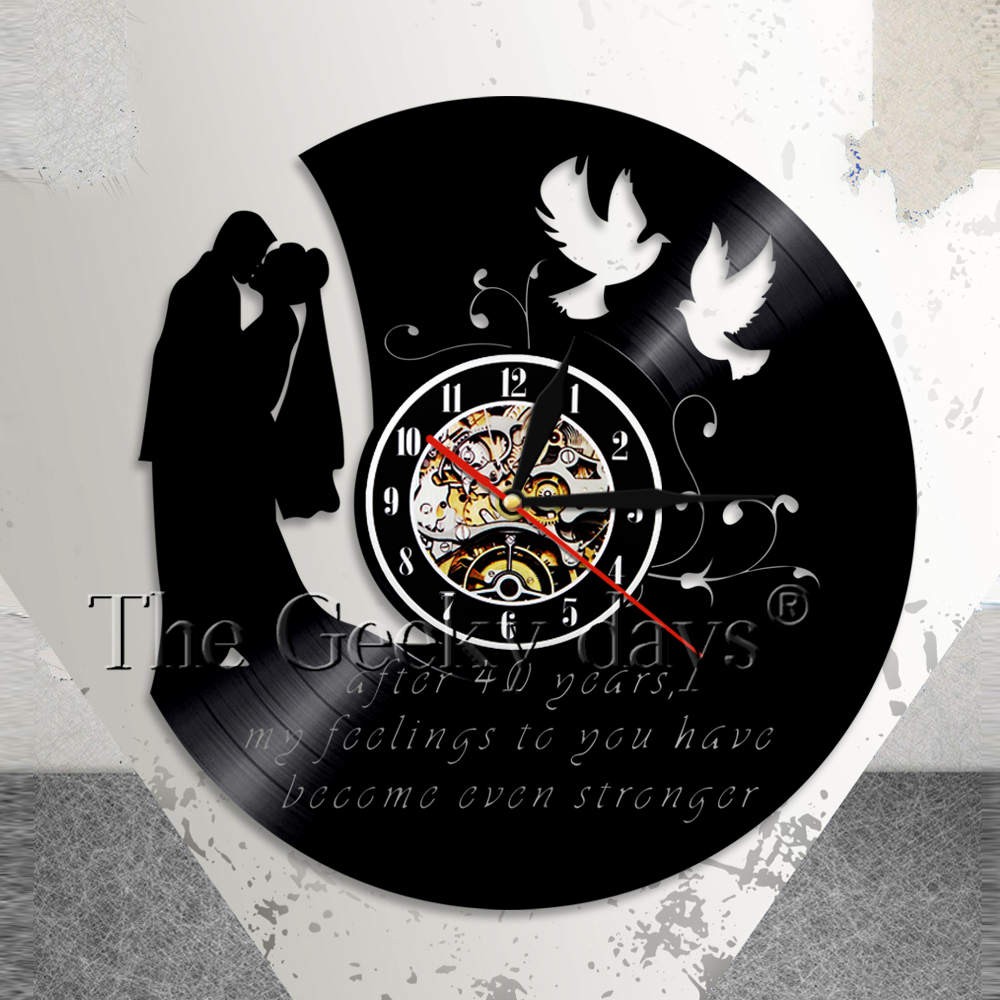 Personalised Wedding Wall Clock Custom Marriage Anniversary Vinyl Record Wall Clock Mr Shopee Indonesia