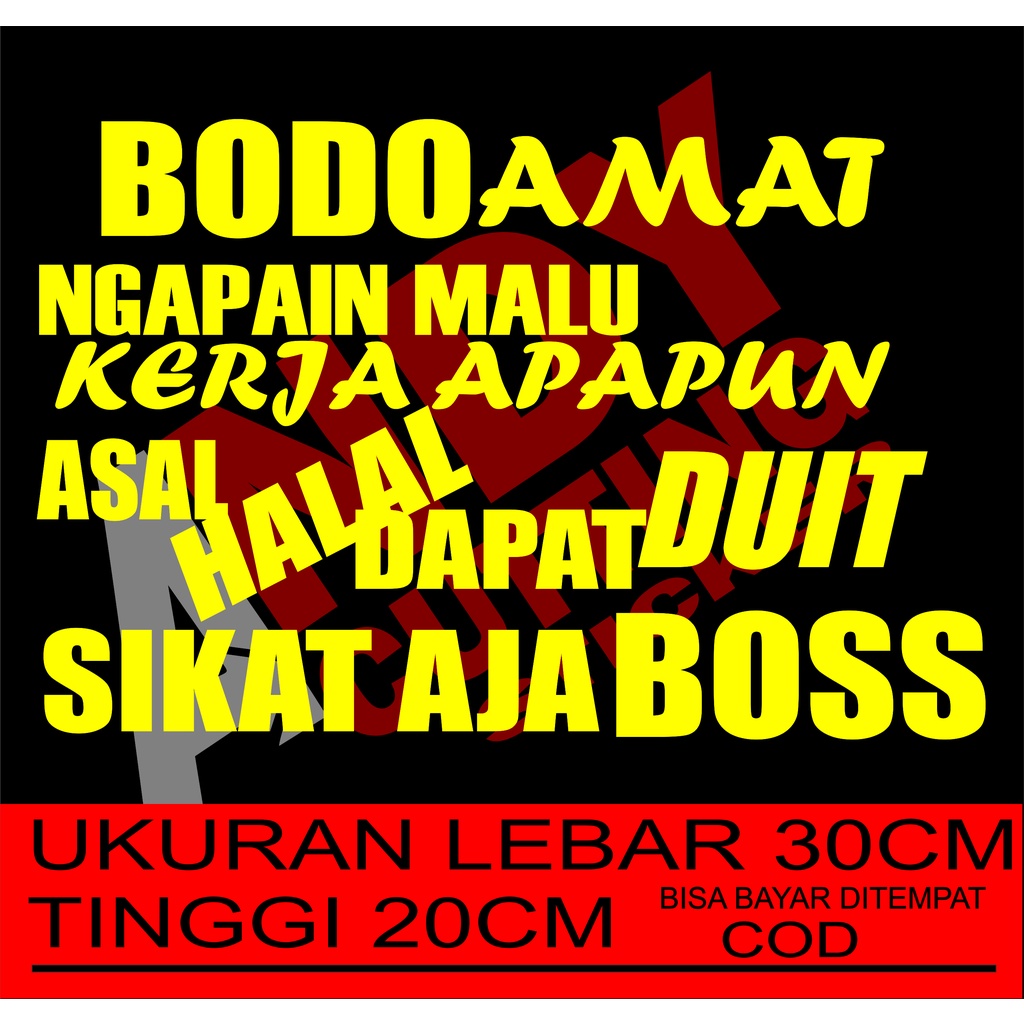 

cutting stiker tulisan BODO AMAT