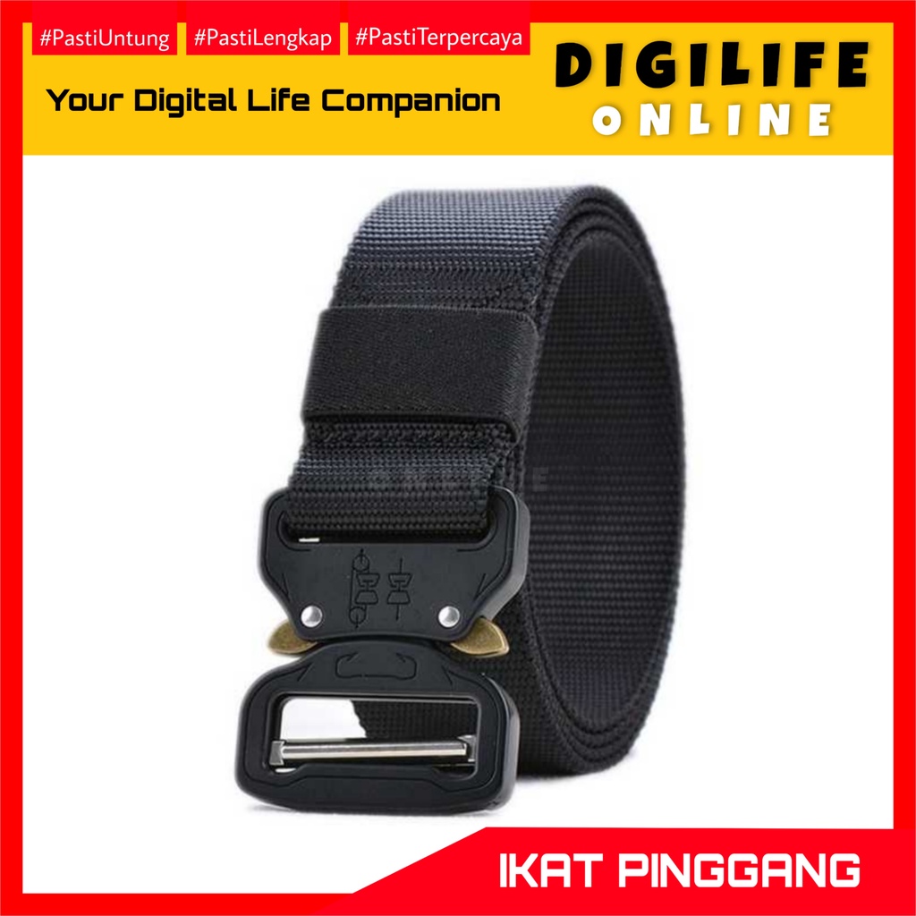 Ikat Pinggang Tali Canvas Gesper Army Military Tactical Belt 125 cm