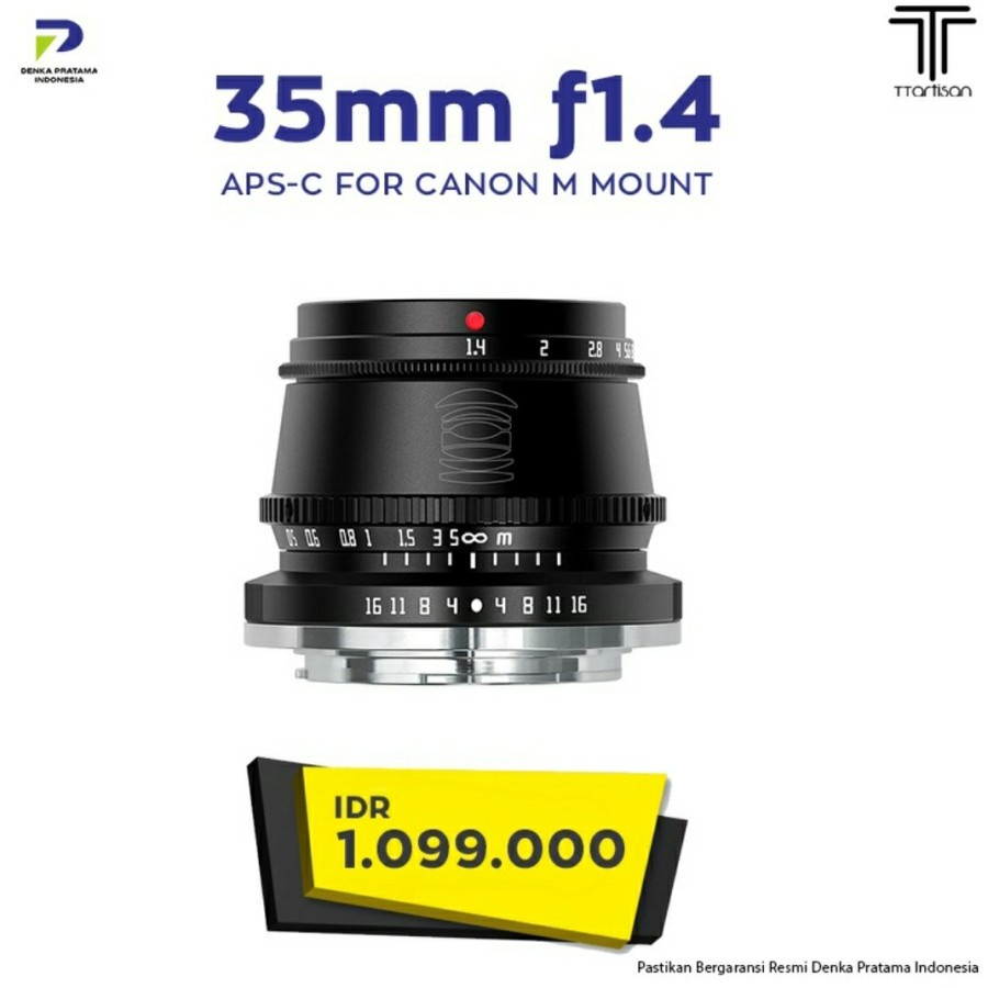Lensa Fix 35mm f1.4 for canon eos M M1 M2 M3 M5 M50 M6 M10 M100 7artisan Canon EOS M