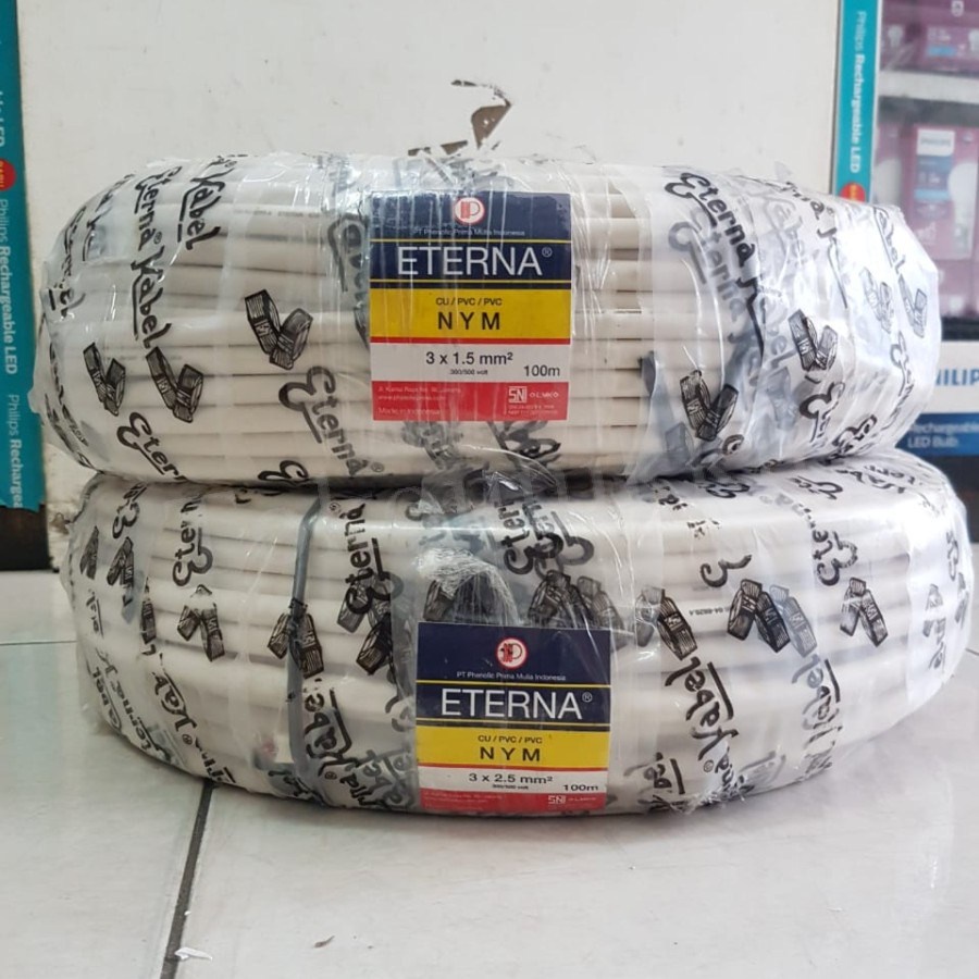 KABEL LISTRIK NYM ETERNA 3 X 1,5MM PANJANG 100METER