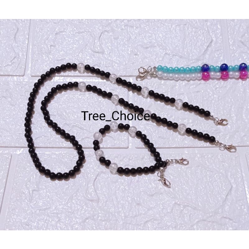 Konektor & Kalung Tali Masker Bola Pelangi Jilbab / Strap Hijab