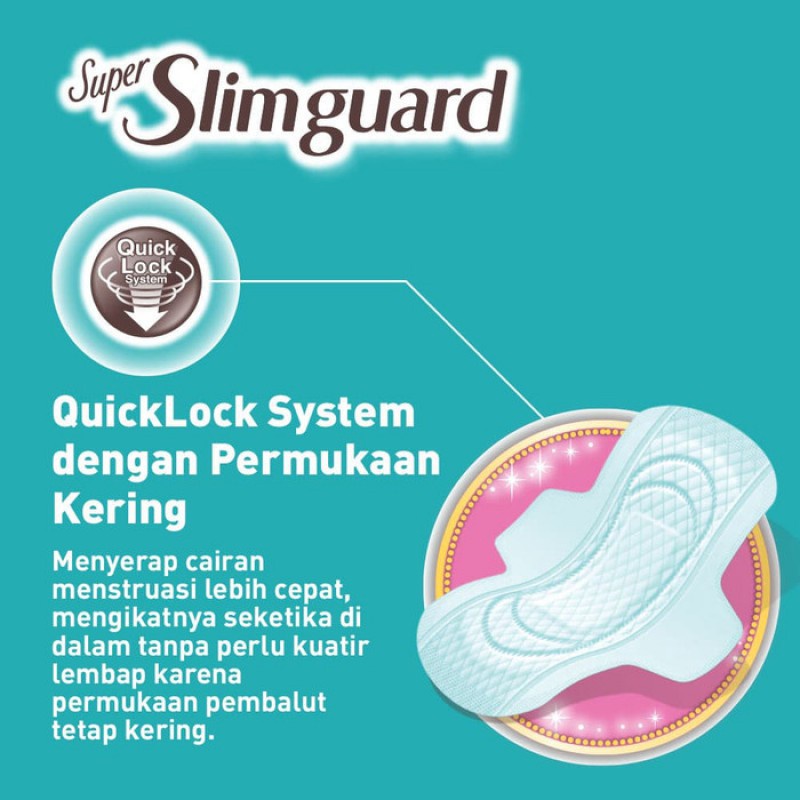 Laurier Pembalut Super Slimguard Night Wing 35cm 8s