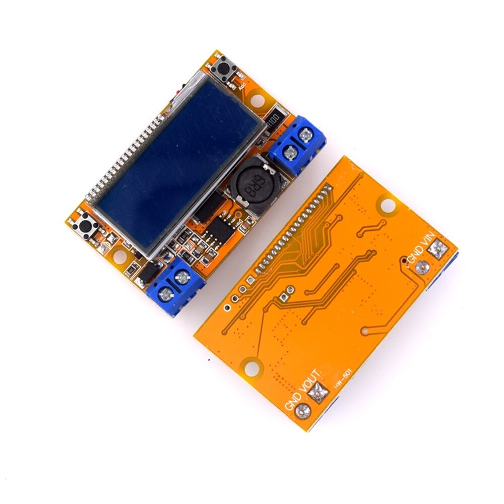 DC Step Down 3A Voltage Regulator Layar LCD Display dengan Casing Akrilik