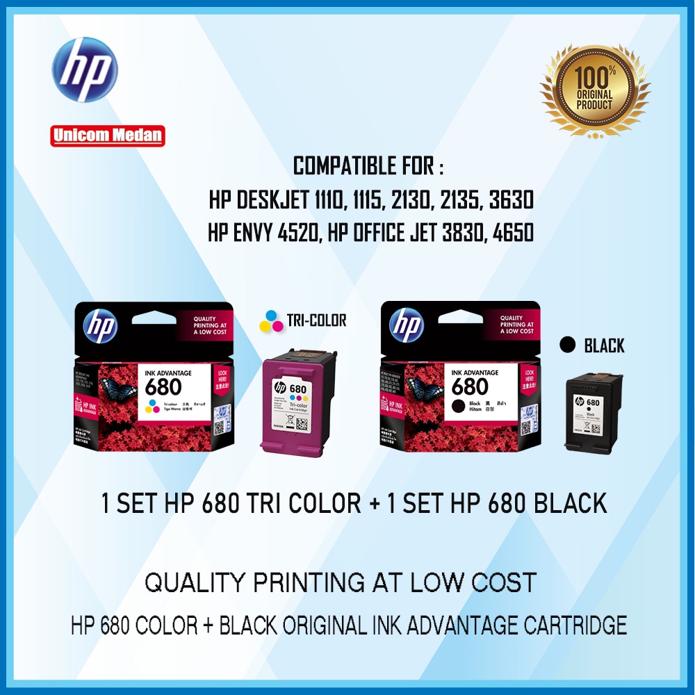 CARTRIDGE HP 680 BLACK + HP 680 TRI COLOR