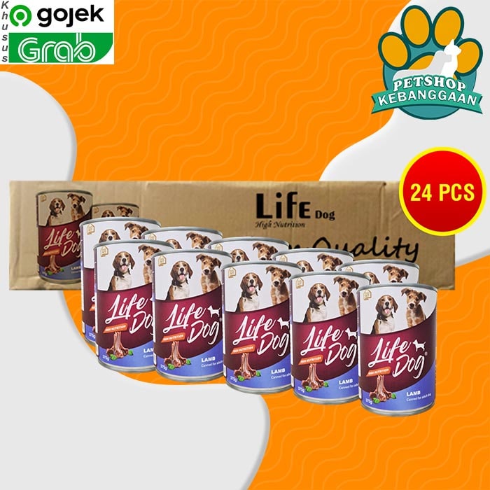 Gosend Life Dog Makanan Anjing Wet Food Kaleng Dus Isi 24 PCS 375 GR