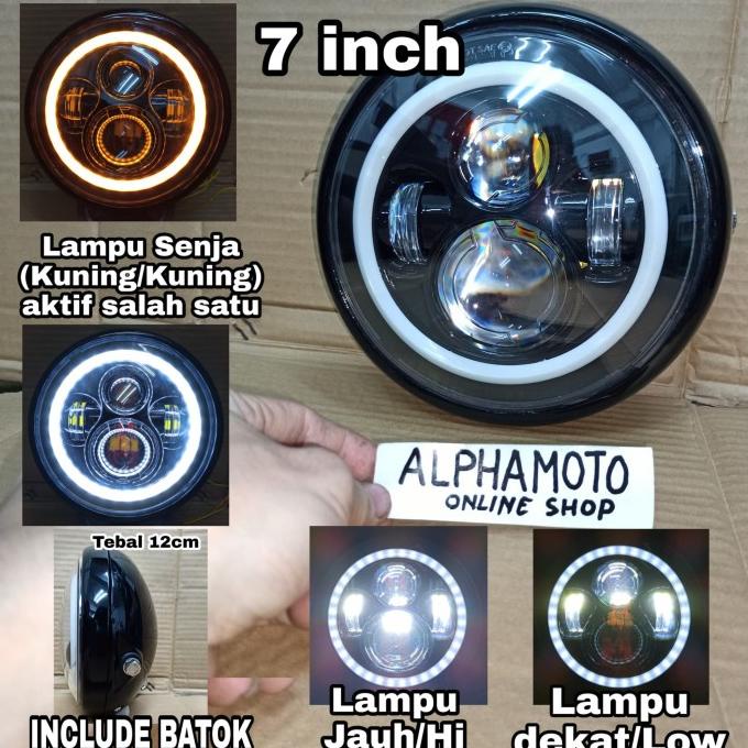 Lampu Daymaker 7 inch include batok kualitas asli original ori alpham48 Berkualitas