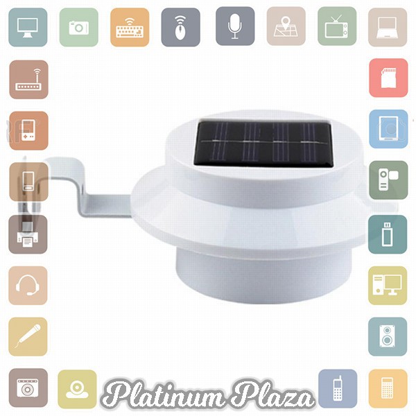 VKTECH Lampu Taman Tenaga Surya Solar Panel 3 LED - 07 - White`183YZA-