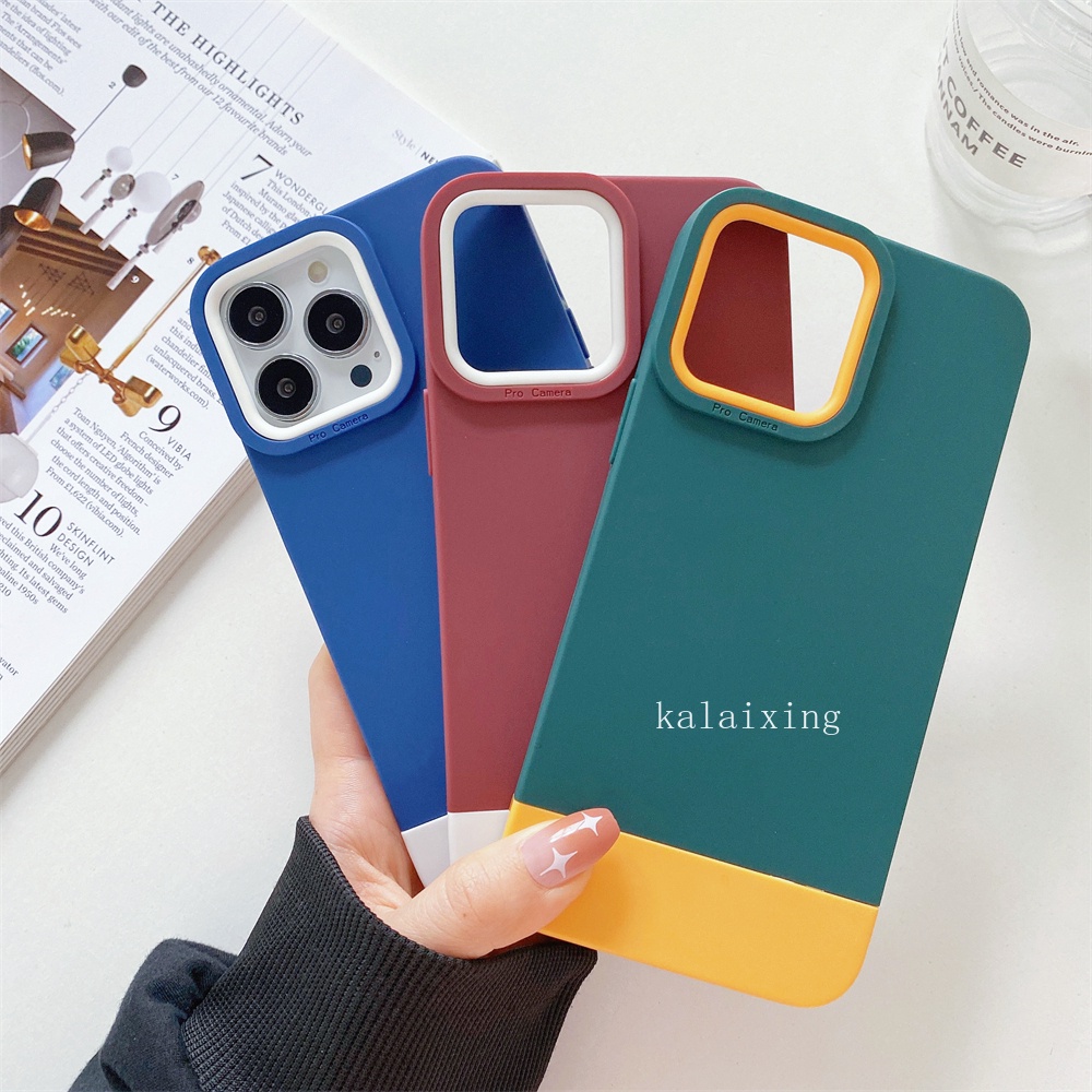 Casing Soft Case TPU Motif Mash Up Color Untuk iPhone 13 Pro Max 12 ProMax X Xs Max XR 11