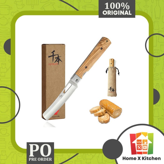 SENBON 440A stainless steel pocket foldable Japanese Bread knife - Ori
