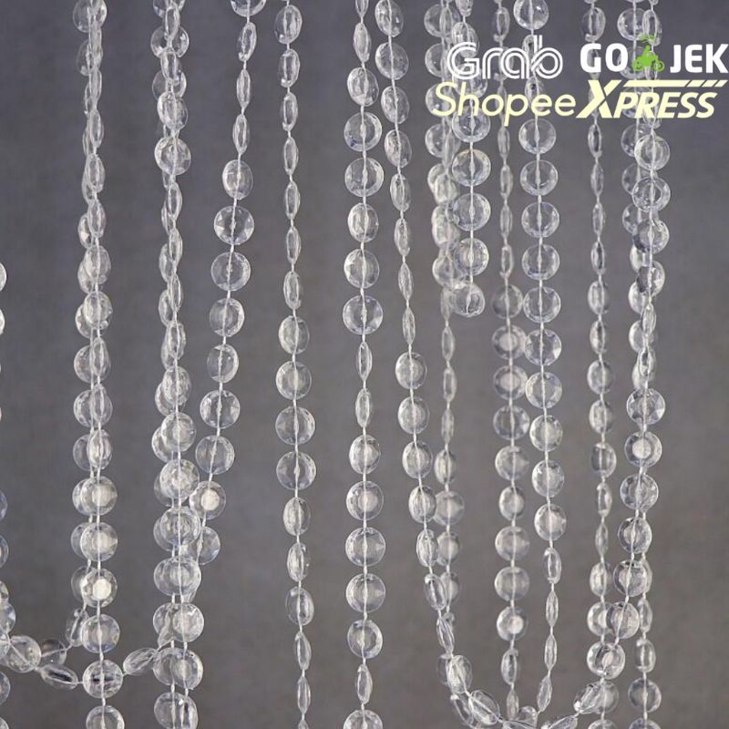 Tirai Pintu dan jendela Kristal Permeter / Tirai Kristal Akrilik panjang 1 meter