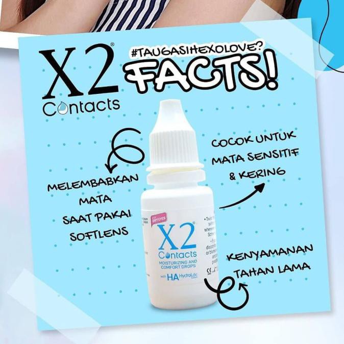 X2 CONTACTS MOISTURISING AND COMFORT DROPS Tetes air soflen mata kering sensitif x2 air softlens