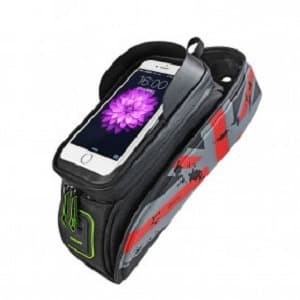 Rockbros Tas Barang Sepeda Smartphone Bag Touch Screen 6 Inch Waterproof - 021-1R - Black Red