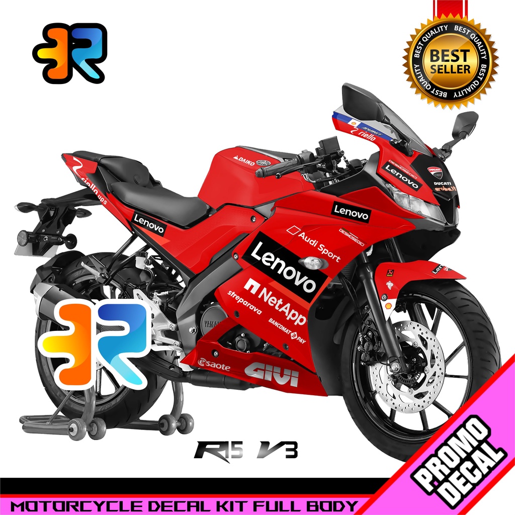 Decal Motor R15 V3 Desain Ducati Sticker Decal Full Body