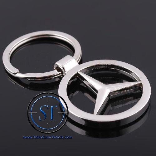 Keychain Mercedes Benz Car Chrome Gantungan Kunci Logo Mercedes-Benz Stainless Steels Unik Antik kinclong dan Mengkilap