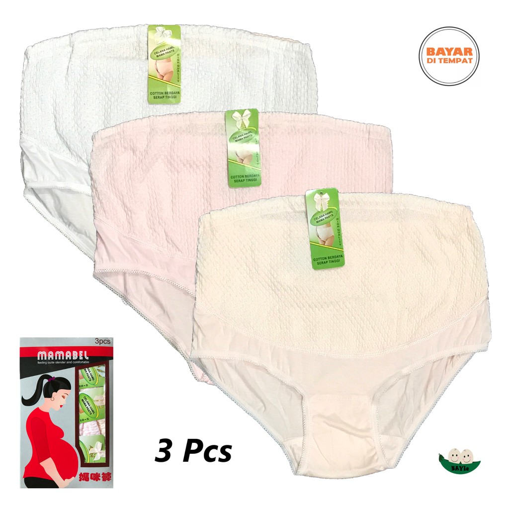 BAYIe - 3 Pcs Celana Dalam / CD Hamil MAMABEL H-500/Maternity Pant/CD Ibu Hamil