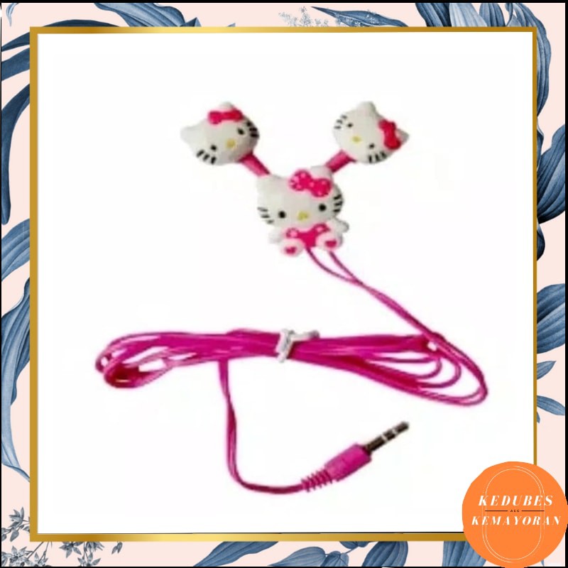 headset karakter hp universal handsfree doraemon hello kitty full body [kk]