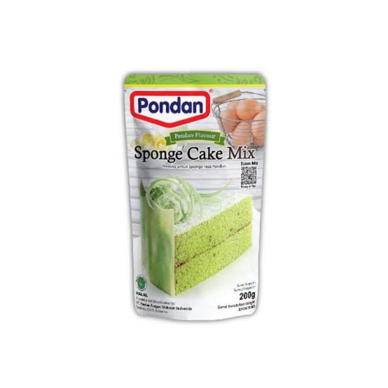 Pondan Sponge Cake Mix Coklat Vanilla Pandan 200 gram Premix Instan Kue Roti Cake Tinggal Aduk