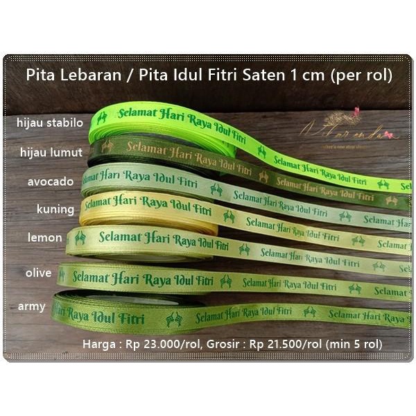 

Galb-234 : Pita Lebaran / Pita Idul Fitri Saten 1 Cm (Per Rol) 024