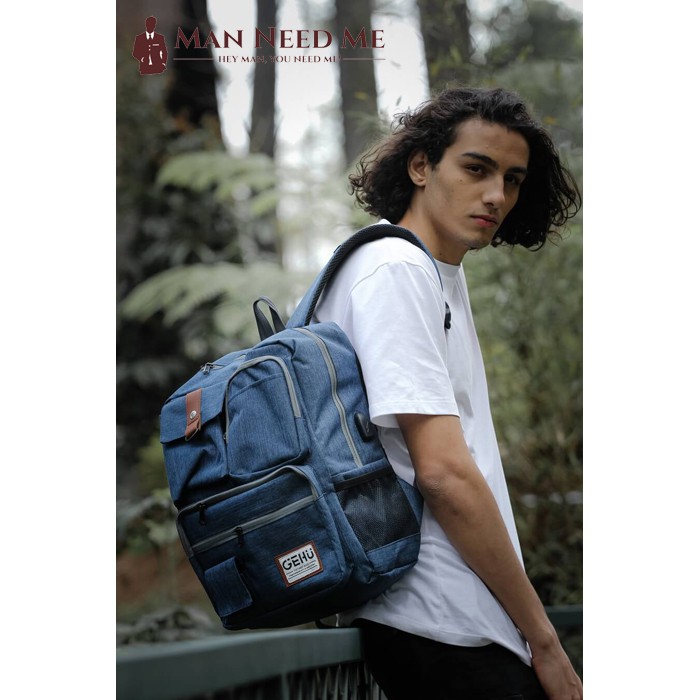 Tas Ransel Pria/Cowo GEHU - Tas Backpack Cordura - Biru FREE RAINCOVER