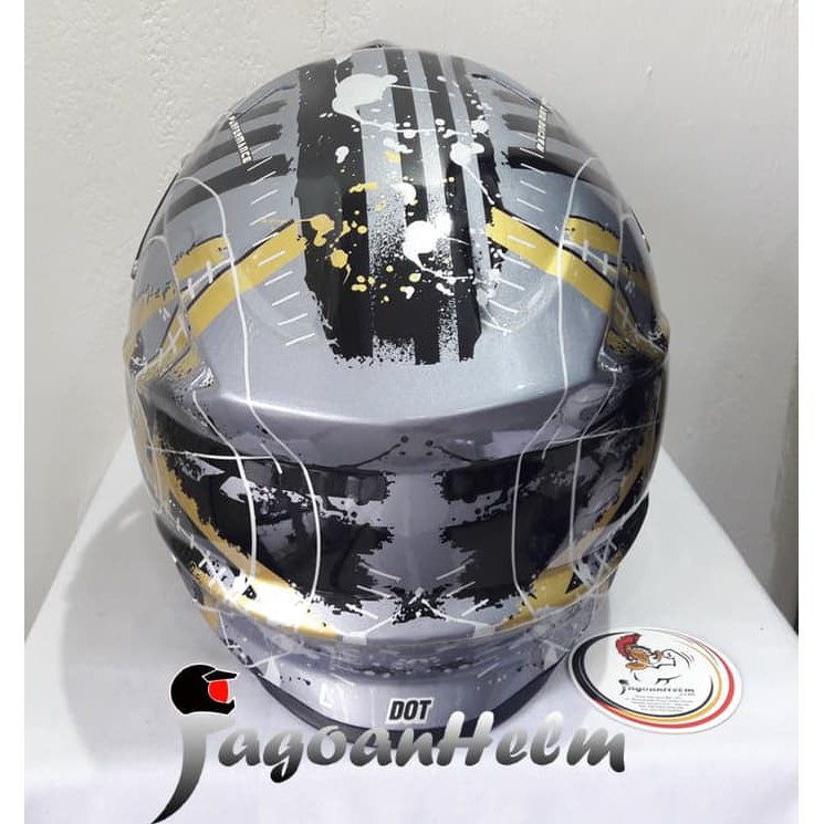 Untuk Anda GM Helm NEUTRON   Dark GREY MET GOLD   SUPER CROSS TRAIL