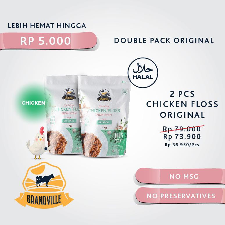 

( BISA COD ) PREMIUM Grandville Abon AYAM Crunchy Double Pack Original PROMO [Kode 1|Kode 2|Kode