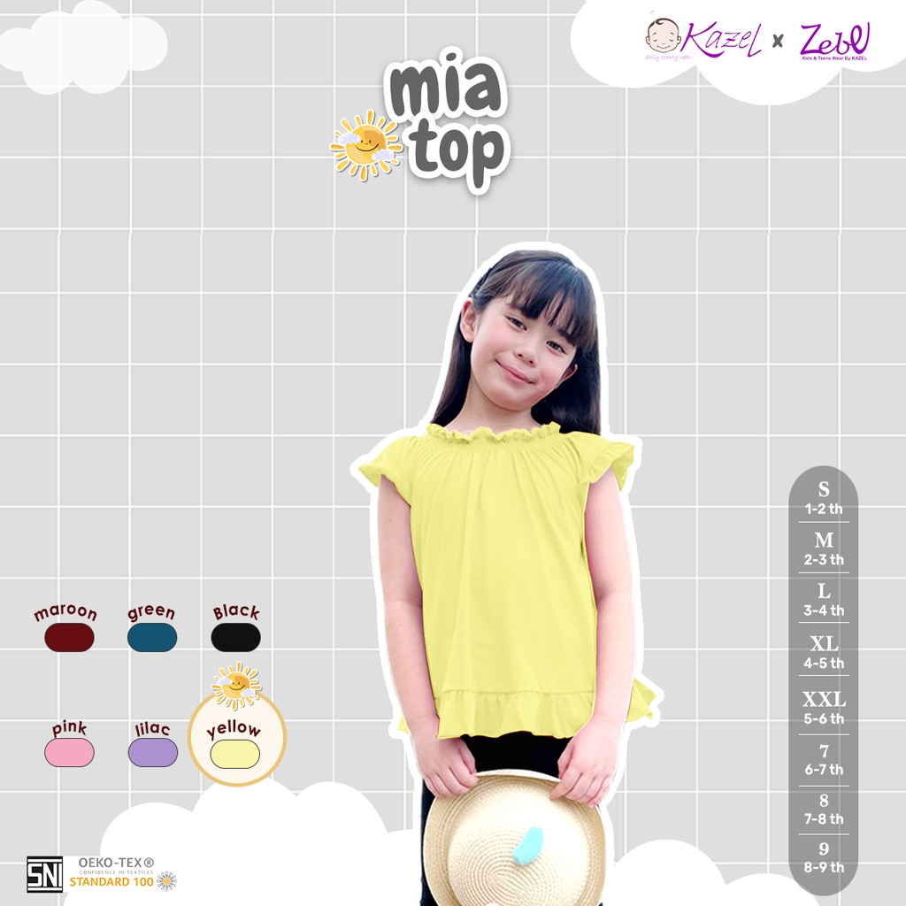 KAZEL MIA TOP GIRL 1-6 TAHUN 1 PCS / SNI