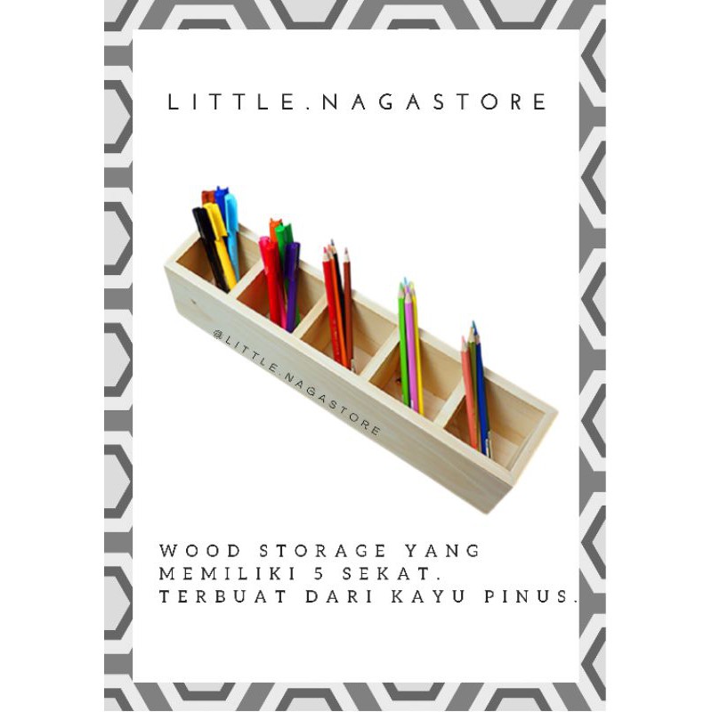 

Wooden Pencil Storage Kotak Tempat Pensil Serbaguna