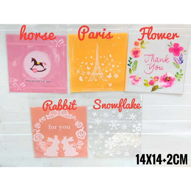 

Plastik Snack Opp 14x14cm/ plastik fancy/cookies plastic/plastik