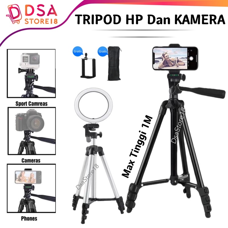 Jual Tripod HP dan Kamera Tripod Kamera 1 Meter 3110 3120 Dudukan