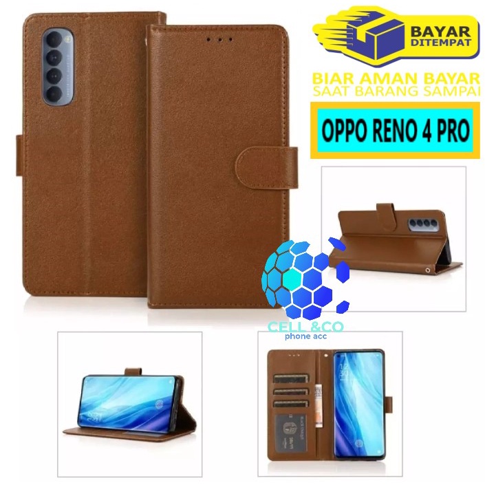 Flip cover OPPO RENO 4 PRO Flip case buka tutup kesing hp casing hp flip case leather wallet