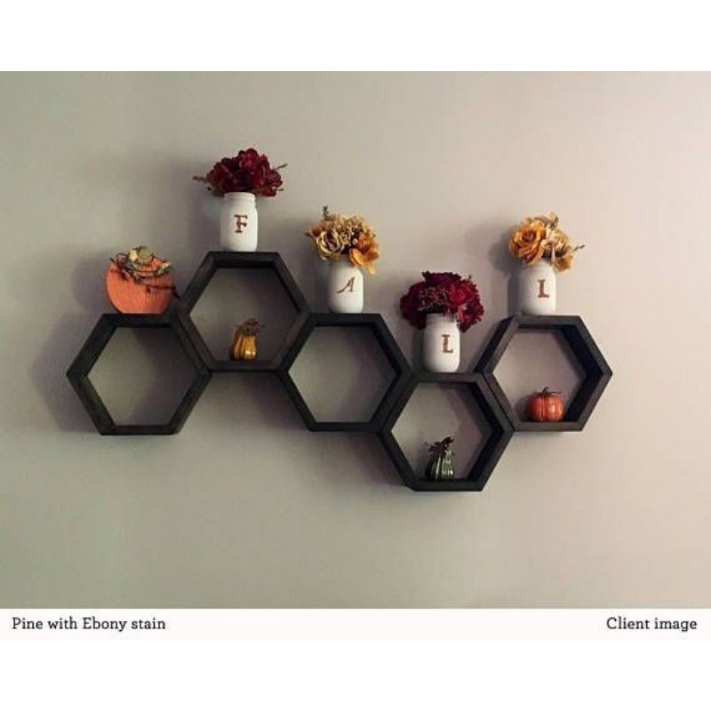 rak dinding minimalis rak hexagonal rak segienam